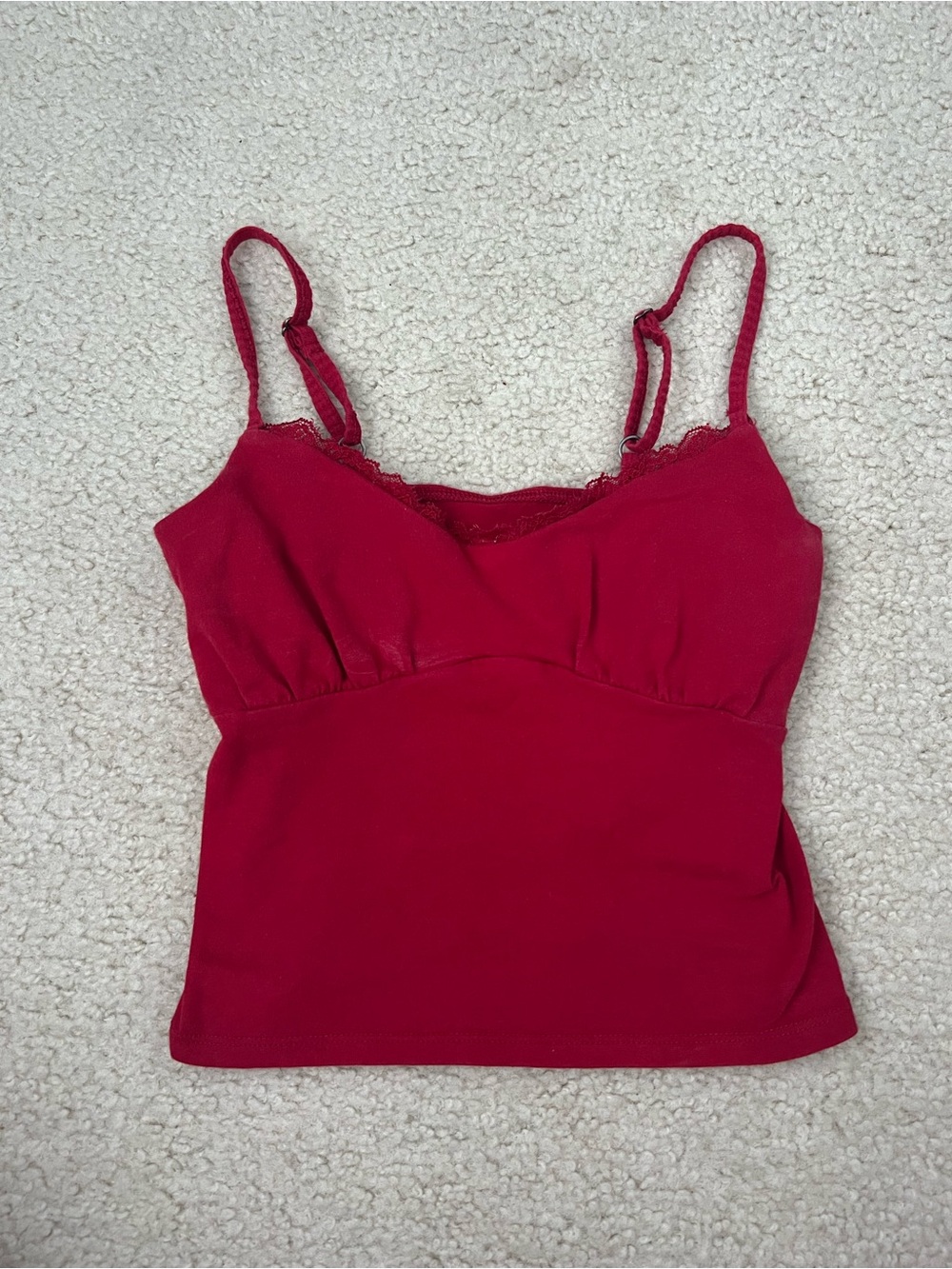 Hollister Red Lace-Trim Cami Tank Top